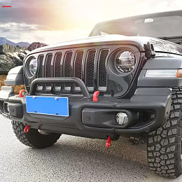 Image of a Jeep Wrangler 10th Anniversary Mopar Rubicon Style Front Bumper (Large angle Corner ,Parking Sensor compatible, with U-Bar) for Jeep Wrangler JL & Gladiator JT 