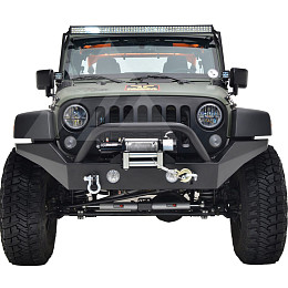 Image of a Jeep Wrangler Jeep Wrangler JK  Heavy Duty Premium  Style Bumper (Matte-Black, incl D-Shackles, Winch-compatible) 