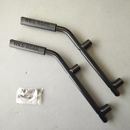 Image of a Jeep Wrangler Pair Black Wild Boar Rear Grab Handle Grip Accessory