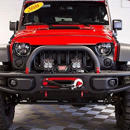 Image of a Jeep Wrangler Jeep Wrangler  JK 10th Anniversary Rubicon Style Front Winch Bull Bar with U bar 026D
