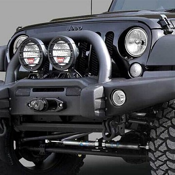 Image of a AEV Style Front Bumper with Winch Cradle, Bullbar, Tow Rings and Fog Light Inserts