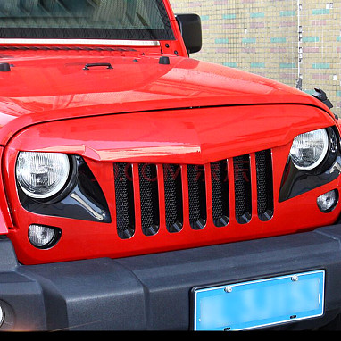 Image of a Jeep Wrangler  Jeep Wrangler JK Eagle Style Angry Grille Matte Black Finish with Mesh