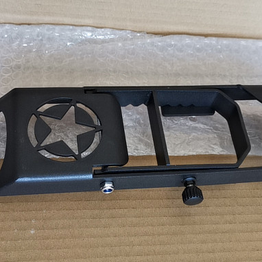 Image of a Jeep Wrangler Accessories Heavy Duty Door Hinge Side Foot Step Steel (Star logo Matte Black) Price for EACH