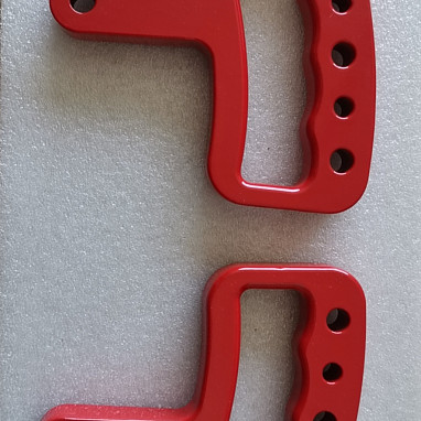 Image of a Jeep Wrangler  Jeep JK Wrangler 07~17 Pair Red aluminum Front Grab Handle Grip Accessory 0410