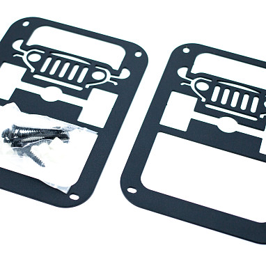Image of a Jeep Wrangler Lights And Mirrors   Jeep Style Flat Tail Light Cover Light Guard