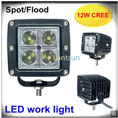 Image of a Jeep Wrangler Lights And Mirrors Jeep Wrangler  12W Square Spot/Flood Beam LED Work Light