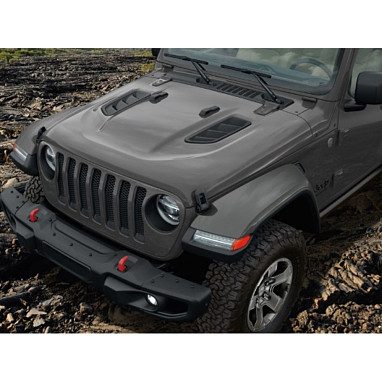 Image of a Jeep Wrangler NEW JEEP JL PARTS   Jeep Wrangler JL Mopar Style Vented Steel Bonnet  2018+