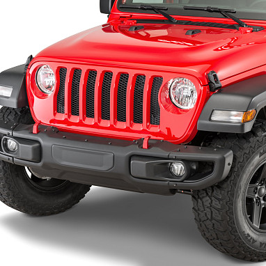 Image of a Jeep Wrangler NEW JEEP JL PARTS   Jeep Wrangler JL &JT 10th Mopar Rubicon Style Steel Front Bumper with rador hole