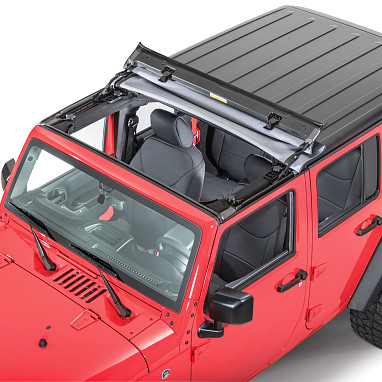 Image of a Jeep Wrangler Accessories Jeep Wrangler JK 07-18 Trektop Soft Half Top for Hardtop (Material : Diamond Cotton)