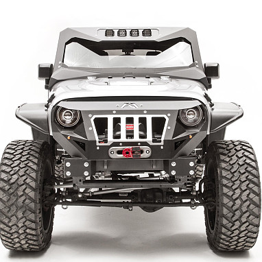 Image of a Jeep Wrangler Front Bumpers Jeep Wrangler  JK Amor Face style steel Grumper with Grill