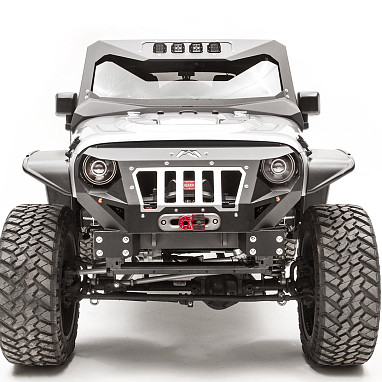 Image of a Jeep Wrangler    Jeep Wrangler  JK Amor Face style steel Grumper with Grill