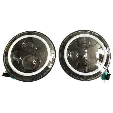 Image of a Jeep Wrangler   Jeep  Wrangler JK LED head lamp with LED ring (Pair)