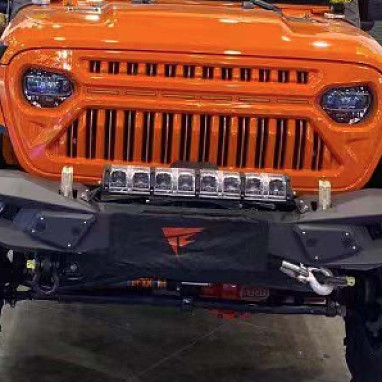 Image of a Jeep Wrangler Front Bumpers Jeep Wrangler JK TopFire Blade Style Steel Front Full Width Bull Bar