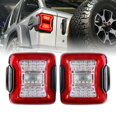 Image of a Jeep Wrangler    Jeep Wrangler JK Tail Lights in JL Style (ADR compliant) Pair 5019 