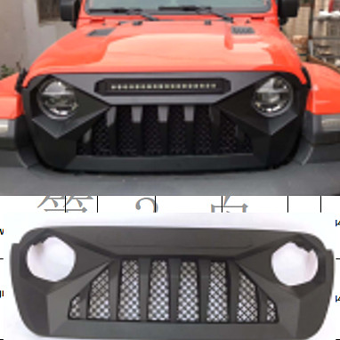 Image of a Jeep Wrangler NEW JEEP JL PARTS Jeep Wrangler JL  Angry Grille with led bar 0003