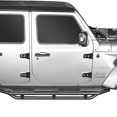 Image of a Jeep Wrangler Rock Sliders Jeep Wrangler  JL Matted Dropped 4 Door Side Steps Running Boards