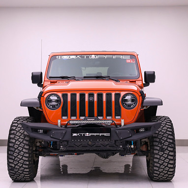 Image of a Jeep Wrangler NEW JEEP JL PARTS Jeep Wrangler JL & JT TopFire Blade Style Steel Front  Full Width Bull Bar 