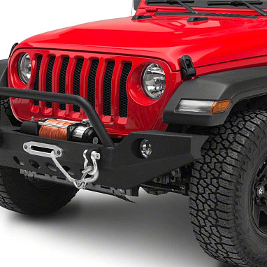 Image of a Jeep Wrangler Front Bumpers Jeep Wrangler JL front bumper full width Front Bumper (Matte-Black, incl. Fog Lights)