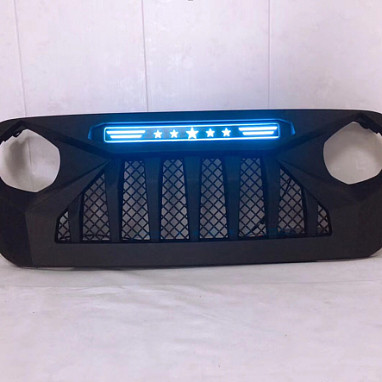 Image of a Jeep Wrangler JEEP Gladiator JT Parts   Jeep Wrangler JL & JT  grill with blue led 004B