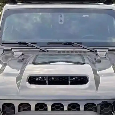 Image of a Jeep Wrangler Bonnets Jeep Wrangler Jk Hellcat Style Hood Cover Air Vent Hood Bonnet Black Steel