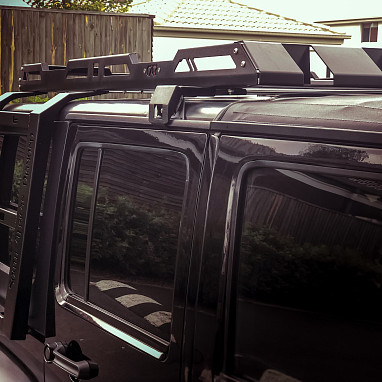Image of a Jeep Wrangler Roof Racks Jeep Wrangler JK 4 Door Stealth Rack - Heavy Duty Low Profile Roof Rack with lights (4-Door)