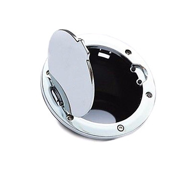 Image of a Jeep Wrangler Accessories Chrome Aluminium Alloy Fuel Cap Door Cover With Jeep Logo