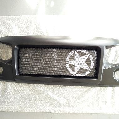Image of a Jeep Wrangler Angry Grilles Spartan Star Style Angry Grille Matte black