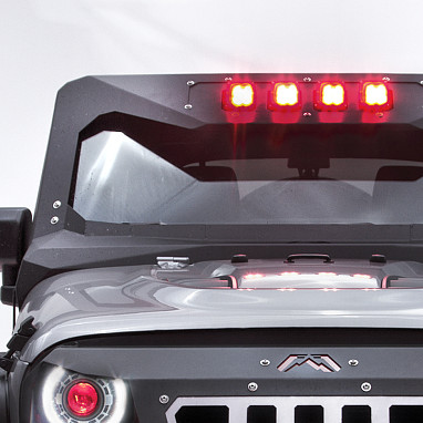 Image of a Jeep Wrangler Accessories Jeep Wrangler JK Fab Fours Style Front Window shield with 4 led lights 