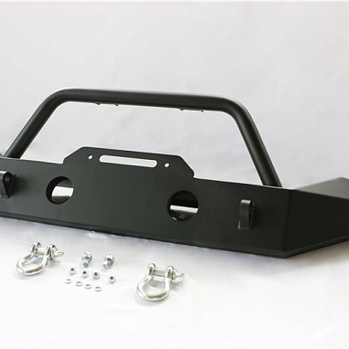 Image of a Jeep Wrangler Body Armor JW0292 Style Steel Front Winch Bull Bar mid width