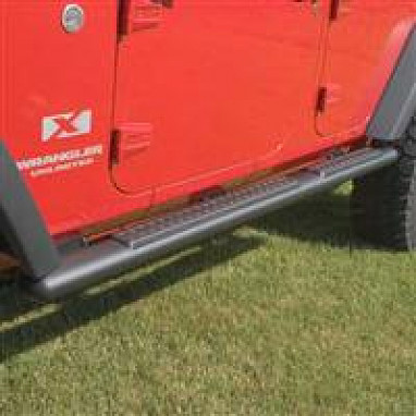Image of a Jeep Wrangler    Aluminium Running Board Side Steps Black for 2-Door Jeep Wrangler JK (Set)