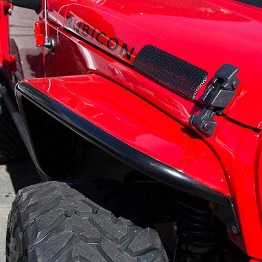 Image of a Jeep Wrangler Wheel Arch Flares   Jeep Wrangler JK PS Style Front Fender Flares Extra wide 10.75inch