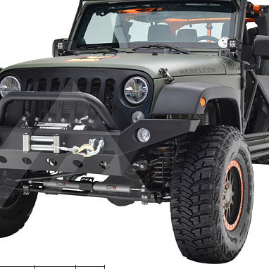Image of a Jeep Wrangler Front Bumpers Jeep Wrangler JK   Barricade Trailforce Style Steel Front Winch Full wiidth Bull Bar 0342
