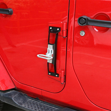Image of a Jeep Wrangler    Door Hinge Side Foot Pedal Step Steel (Black/Chrome)