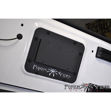 Image of a Jeep Wrangler  PS Style Rear License Plate Holder Frame