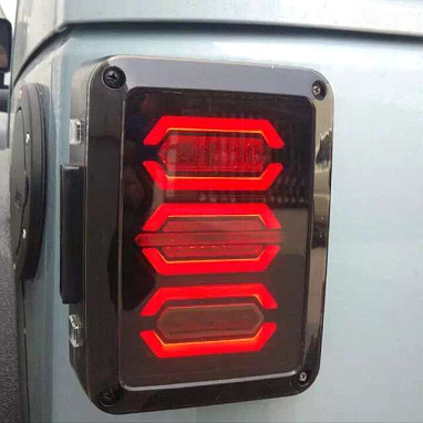 Image of a Jeep Wrangler Lights And Mirrors Jeep Wrangler JK Pair LED Tail lights Rear Turning Break Light 