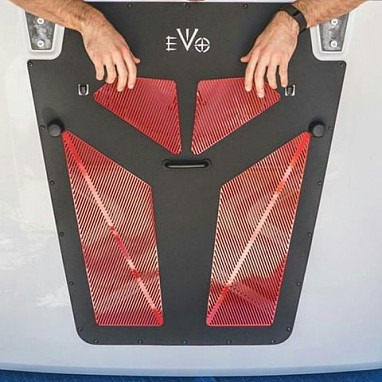 Image of a Jeep Wrangler Bonnets EVO Style Bonnet Heat Reduction Hood Vent Black