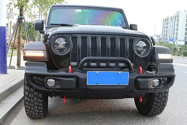 Picture of a 10th Anniversary Mopar Rubicon Style Front Bumper (Large angle Corner ,Parking Sensor compatible, with U-Bar) for Jeep Wrangler JL & Gladiator JT  Number 3