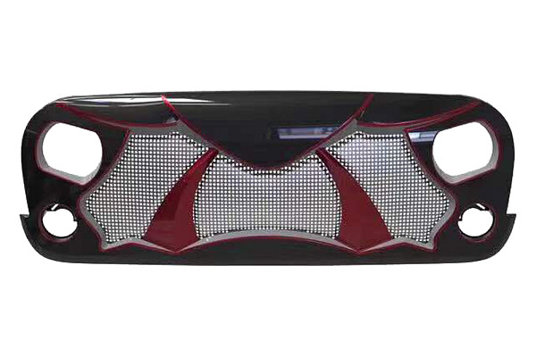 Picture of a  Jeep Wrangler JK ABS  Cobra Style High Flow Front Grill Grille matte black Number 6