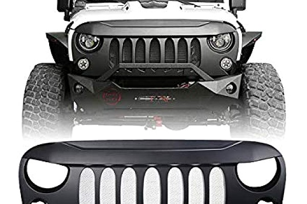 Picture of a Jeep Wrangler JK  ABS Demon Grid Style Front Grill Grille matte black