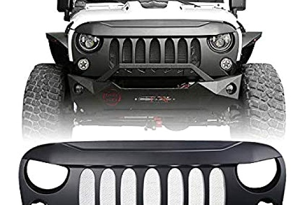 Picture of a Jeep Wrangler JK  ABS Demon Grid Style Front Grill Grille matte black Number 2