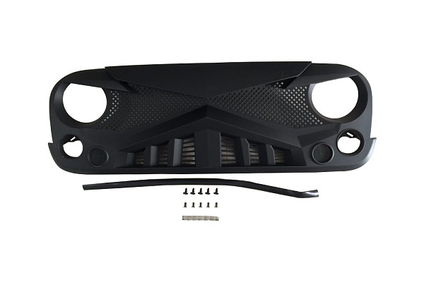 Picture of a  Jeep Wrangler JK ABS Knight Style High Flow Front Grill Grille matte black Number 2