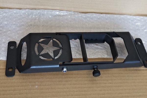 Picture of a Heavy Duty Door Hinge Side Foot Step Steel (Star logo Matte Black) Price for EACH Number 1