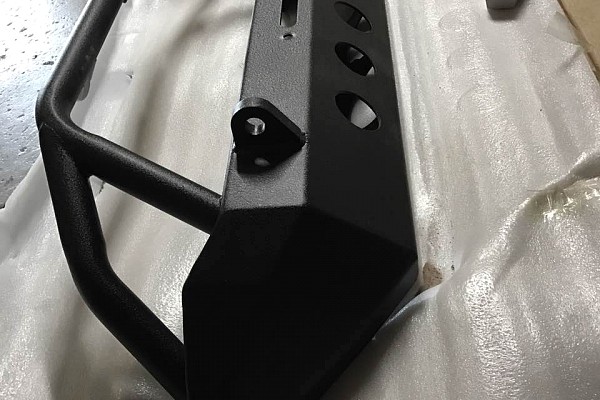 Picture of a Jeep Wrangler JK  Stubby Steel Front Winch Bull Bar