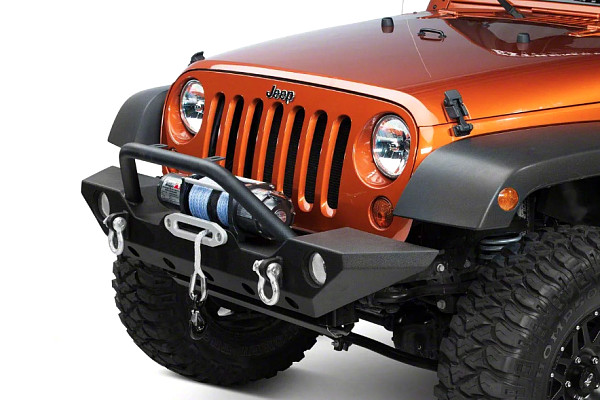 Picture of a Jeep Wrangler JK   Barricade Trailforce Style Steel Front Winch Full width Bull Bar 2046 Number 1