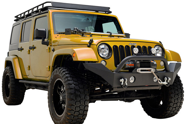 Picture of a Jeep Wrangler JK  Heavy Duty Premium  Style Bumper (Matte-Black, incl D-Shackles, Winch-compatible) 
