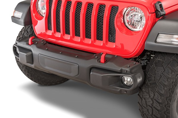 Picture of a Jeep Wrangler JL &JT 10th Mopar Rubicon Style Steel Front Bumper with rador hole