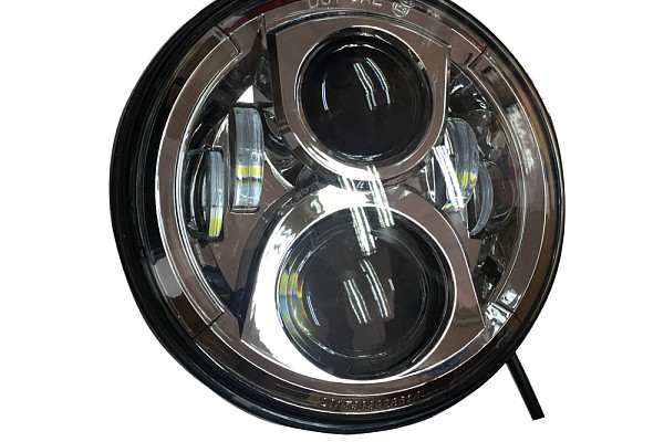 Picture of a Jeep  Wrangler  Chrome LED head lamp without LED ring (Pair) Number 1