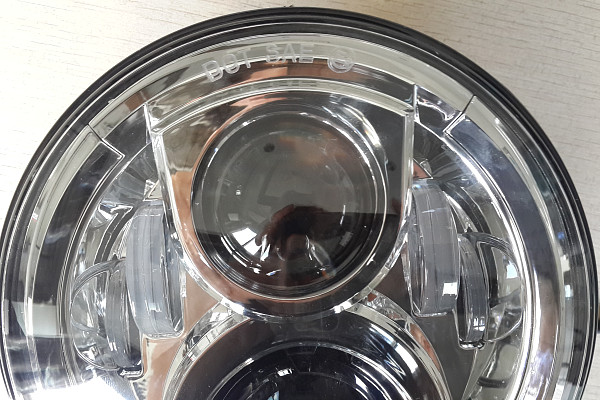 Picture of a Jeep  Wrangler  Chrome LED head lamp without LED ring (Pair) Number 6