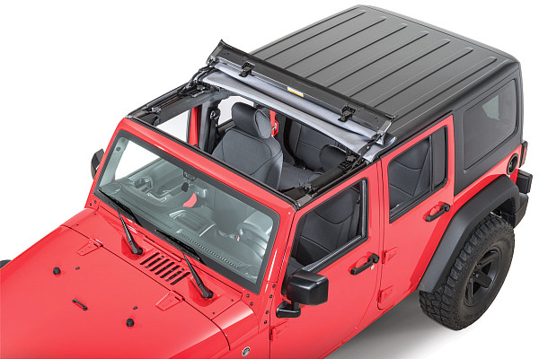Picture of a Jeep Wrangler JK 07-18 Trektop Soft Half Top for Hardtop (canvas) Number 1