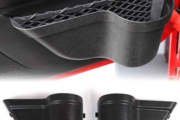 Picture of a Jeep Wrangler JK 2007-2017  Door Side Insert Storage Box  Front Door Mesh Storage Box(Pair, Black, Plastic) Number 1